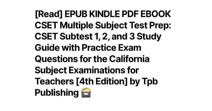 Cset multiple subject practice test subtest 3