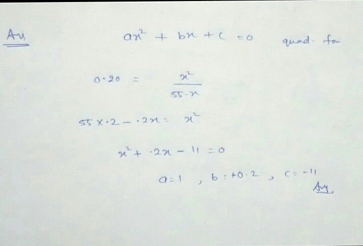 Rearrange this expression into quadratic form ax2 bx c 0