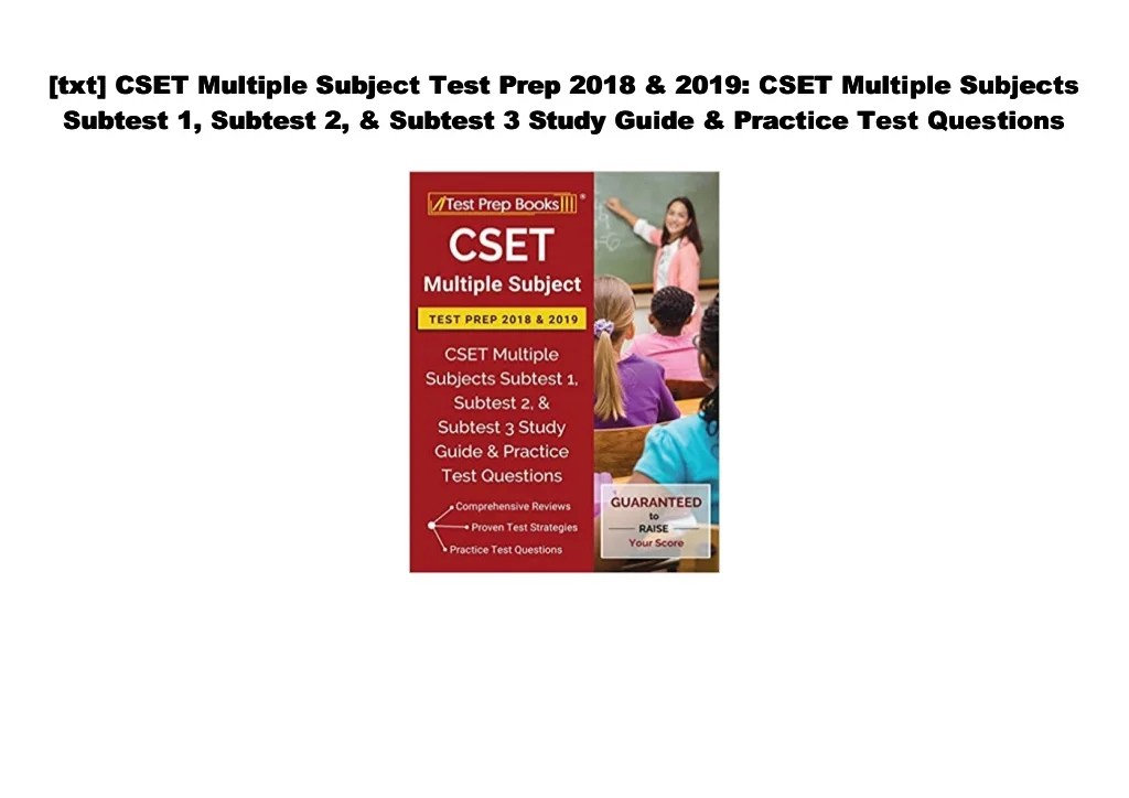 Subtest ii cset multiple math test