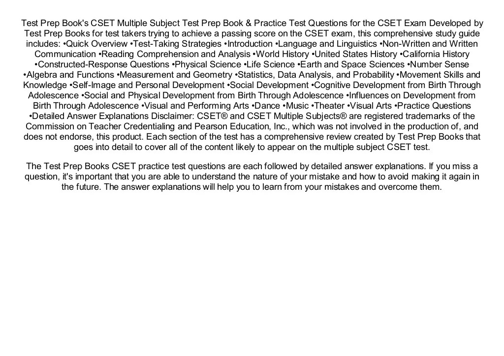 Cset multiple subject practice test subtest 3